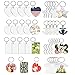 Produktbild Tslinc 35 Stück Sublimation Blanko Schlüsselbund DIY MDF Blank Schlüsselanhänger mit Schlüsselring, 7 Formen Wärmeübertragungs Schlüsselanhänger Doppelseitig für Wärmeübertragung, DIY Bastelbedarf