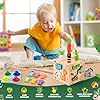 YAOZUP 8 en 1 Juguetes Montessori 1 2 3 4 años, Cubo de Actividades de Madera para Bebés, Cubo Actividades Educativo Juguetes Montessori con la Cosecha de Zanahoria, Juego de Pesca Magnética, etc #4