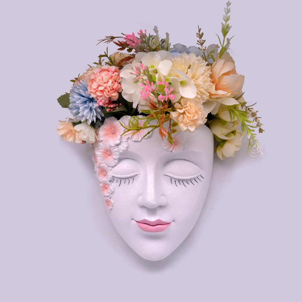 Face Planter Hanging Planter, Hanging Planters for Indoor Plants, Plant Pots, Face Planters Pots Head Plant Pot, Face Flower Pot Head Planter, Wall Flower Pots, Succulent Pots Wall Decor, White