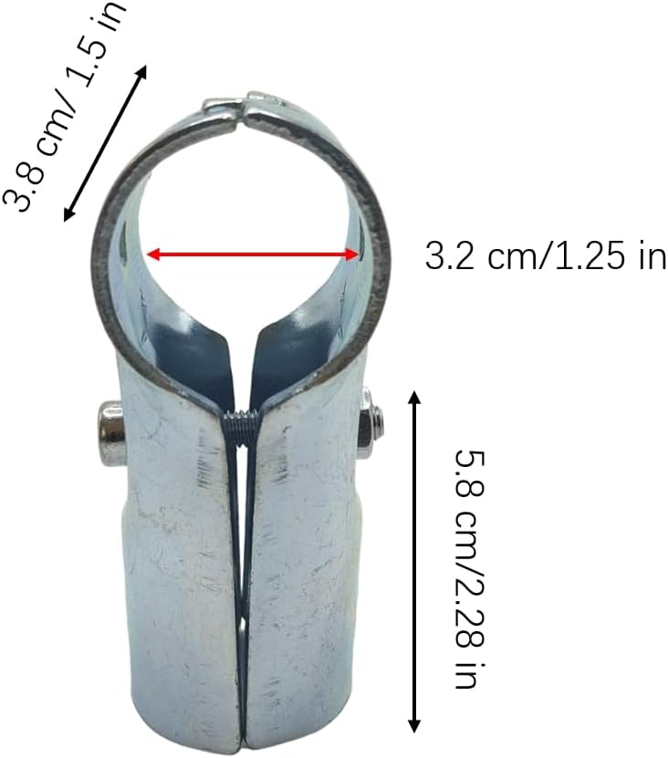 4 Pcs T Clamps Pipe Connector Metal Fittings,Structural Pipe Connector Joint,Fit OD 1-1/4 inch (32 mm) Carbon Steel End Rail Tee Clamps,Chain Link Fence,Bolts and Nuts Included