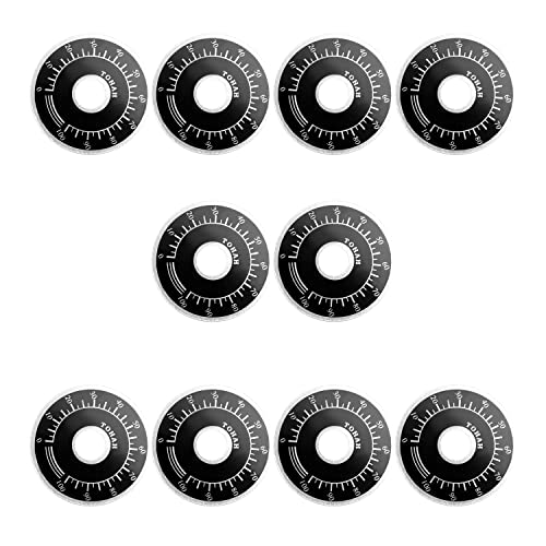 Heyiarbeit 10Pcs Potentiometer Digital Dial Rheostat Variac Transformer Face Scale Plate Black RV24YN WTH118