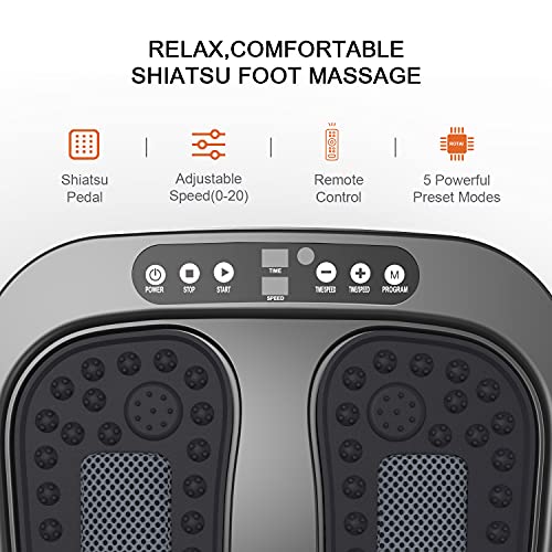 Rotai Foot Massager Machine With Remote, Multi Relaxations And Pain Relief - Shiatsu Vibration Feet Massager Increases Circulations, Relieve Stiffness Tired Muscles And Plantar Fasciitis (Black) #TOP3