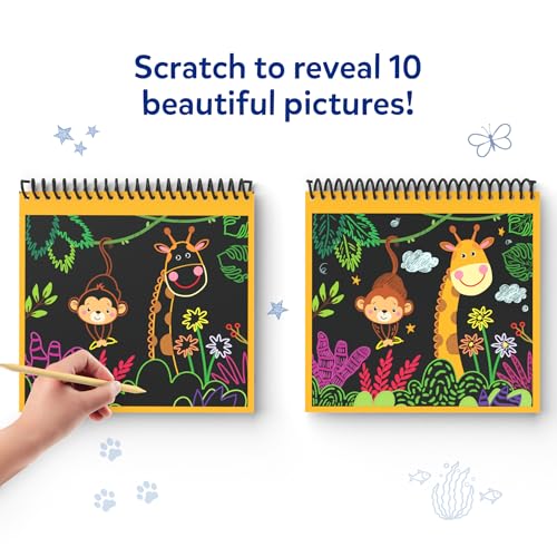 Image of Skillmatics Scratch Art Book for Kids - Animals, Craft Kits & Supplies, 30+ Scratch Stickers, Travel Toys, DIY Kit, Gifts for Boys & Girls Ages 3, 4, 5, 6, 7, 8