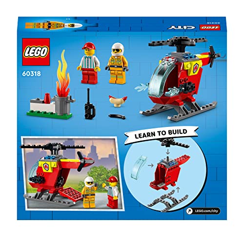 City Fire Elicottero Antincendio, con 2 Minifigure e Base Starter Brick, Giocattolo per Bambini di 4+ Anni 60318 - Lego - Immagine 6