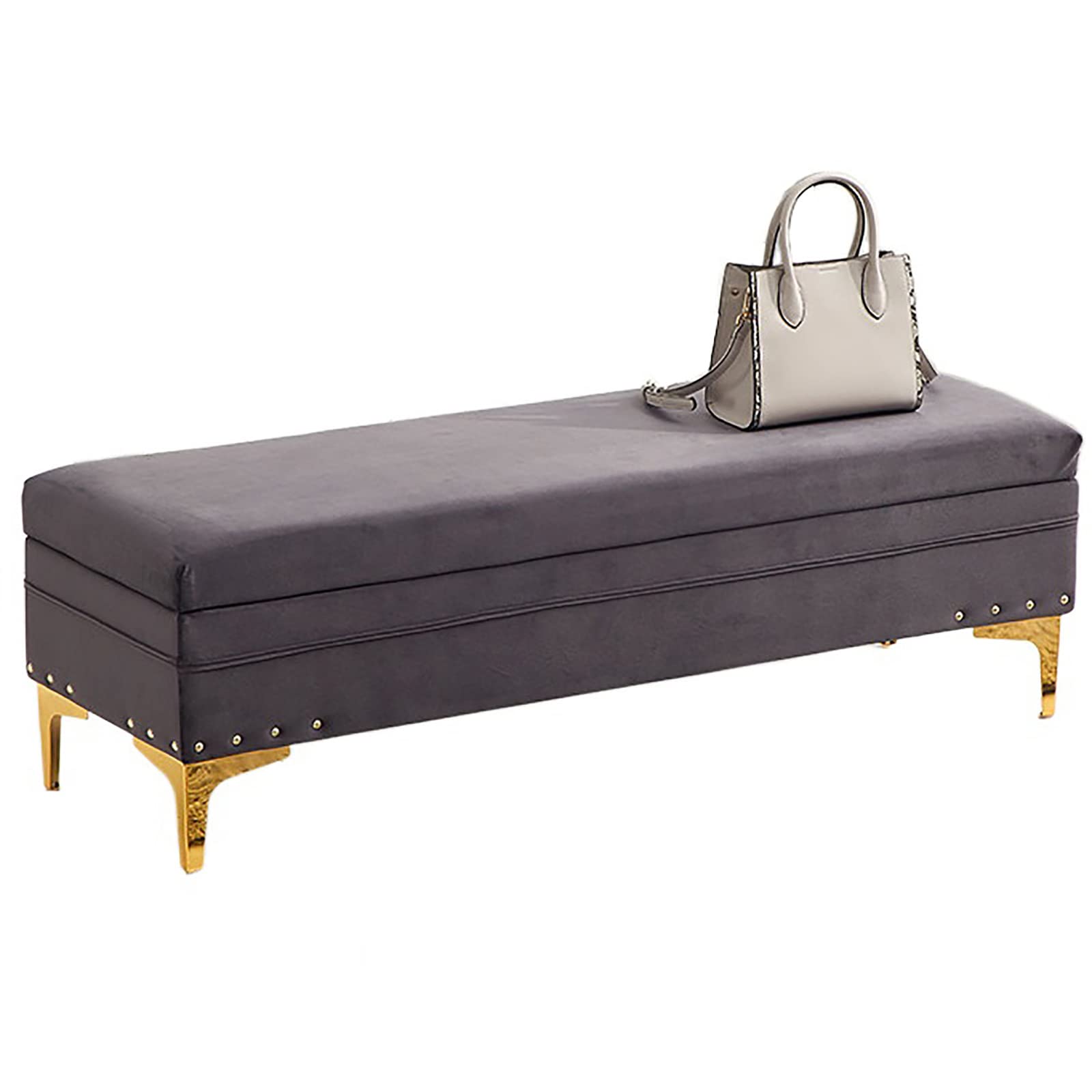 Banc ottoman de rangement en velours moderne pour un intérieur cosy
