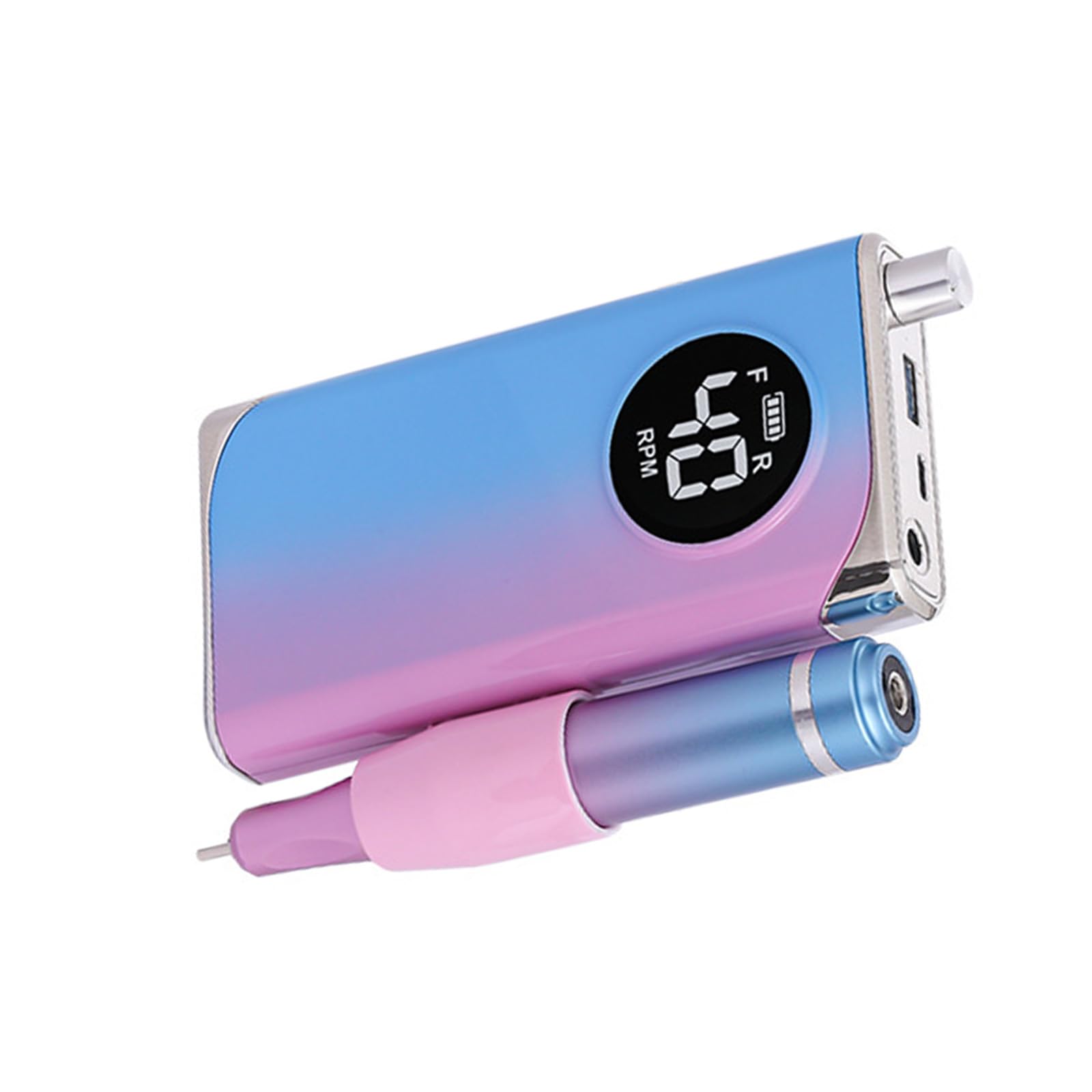 Taladro de uñas portátil 40000 RPM, máquina de eléctrica recargable E para pulido de gel acrílico y eliminación de kits electrónicos inalámbricos con puntas
