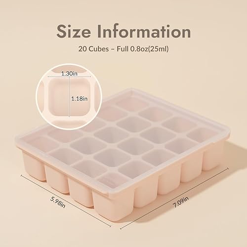Miniatura 3 de Bandeja de silicona para congelador, cubos de almacenamiento de alimentos para bebés con tapa de clip, congelar alimentos para bebés, sopas, purés,