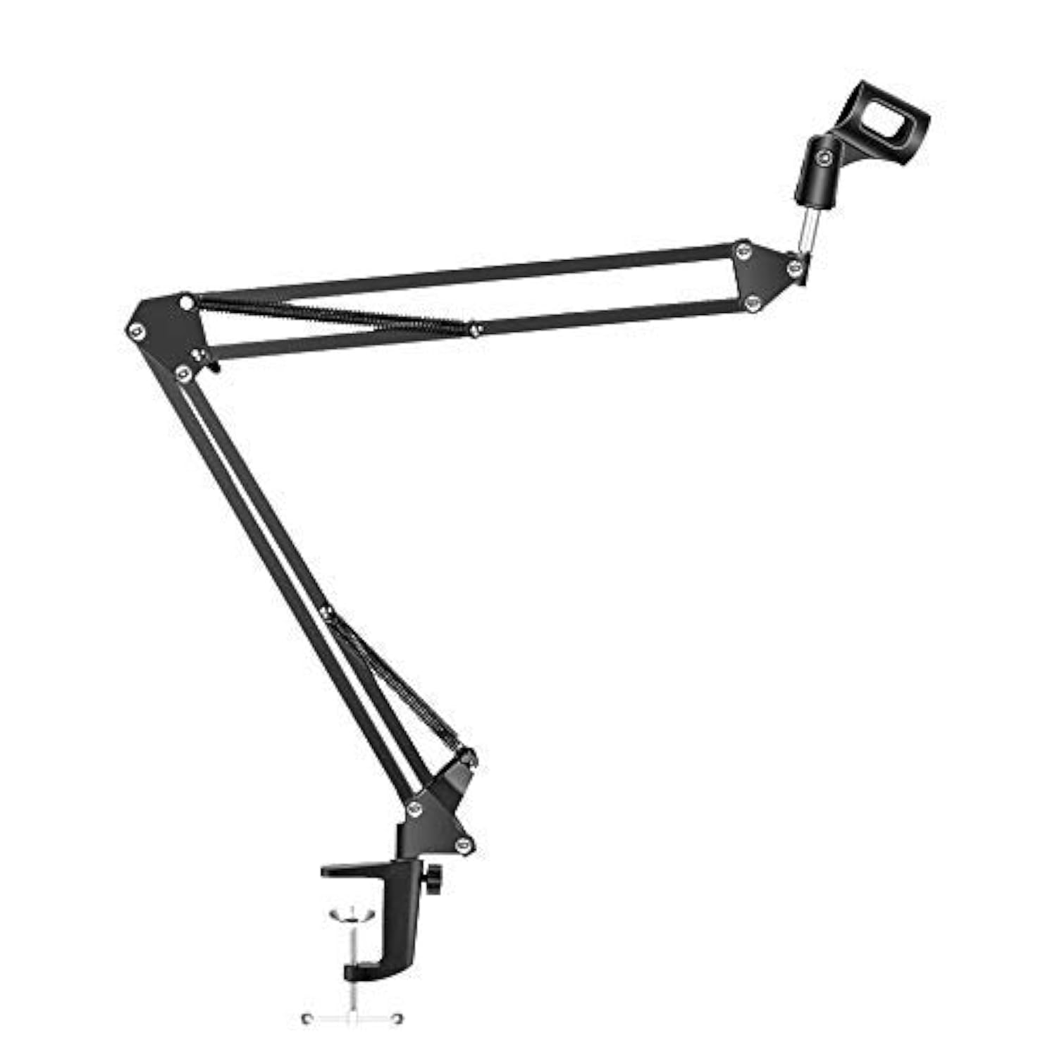 Mike Music Adjustable Studio Microphone Stand Suspension Boom Table Bracket Arm Holder Microphone Shock Mount (NB 37, Black)