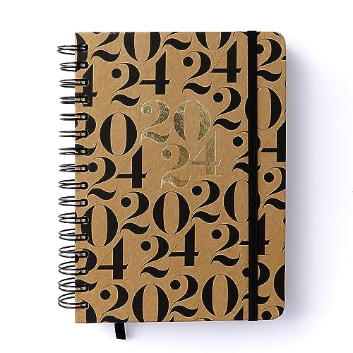 Agenda Planner Wire-O 2024 Kraft Diária A5 Dois Mil E Vinte Quatro, Cicero