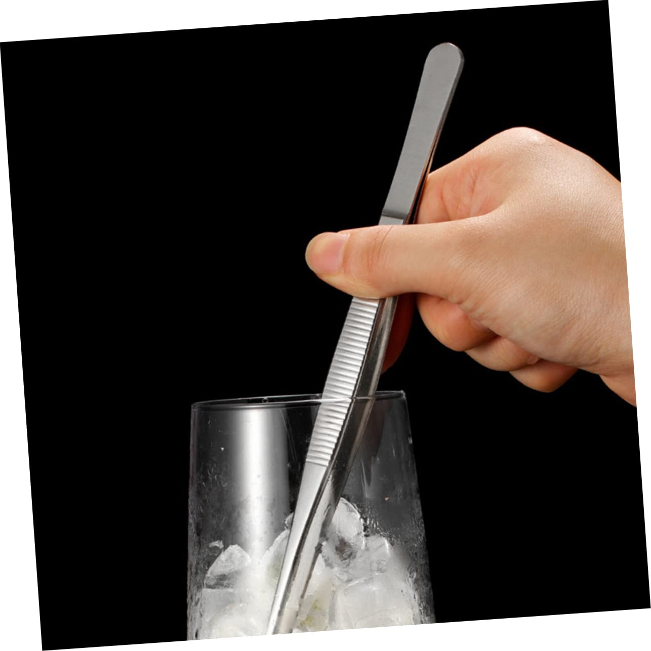 FUNOMOCYA Ice Tong Stainless Steel Ice Cube Tong Bar Practical Sugar Clamp Kitchen Gadget