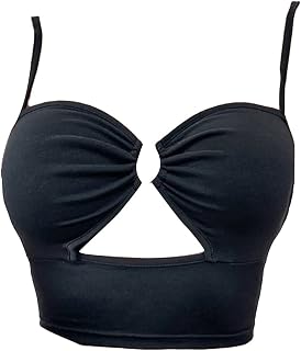 SHINROAD Women Chest Wrap Camisole Off Shoulder Top Sexy Hollow Solid Color Paneled Ring Wrap Camisole Tank vest