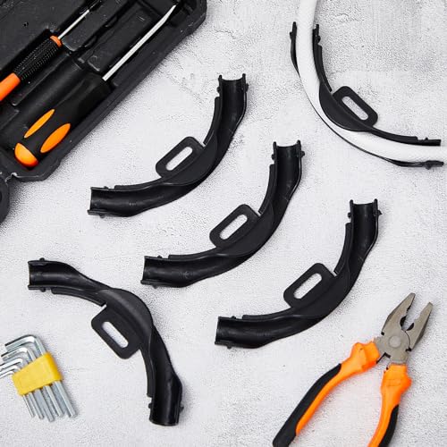 Pushglossy 3/8\" - 1/2\" Pex 90 Degree Elbow Plastic Tubing Bend Support Black Pex Fittings Clamps Pipe Holder 1/2 Inch(50 Pcs)