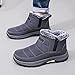 FmShi Men's winter thick-soled anti-slip fashionable snow boots. Thick inner lining for warmth and comfort. Suitable for commuting, outdoor activities and daily use. (gray,7.5)