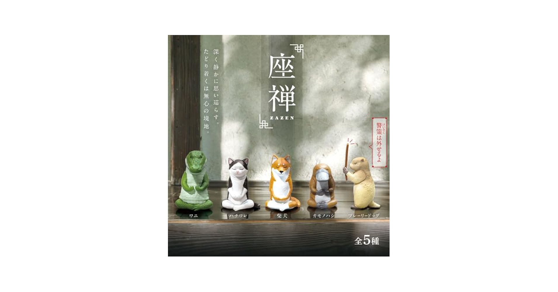 Amazon.co.jp: 全5種座禅 ZAZENガチャ ガシャポン ねこ 犬