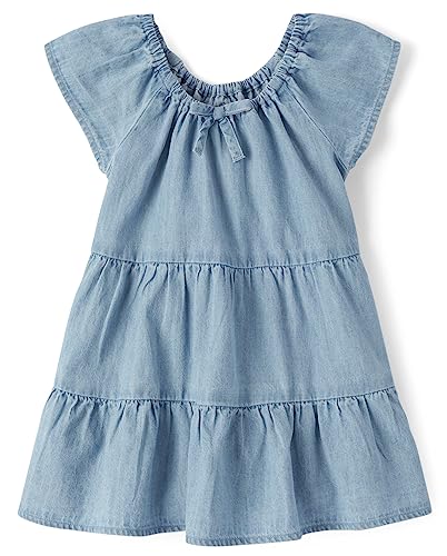 Image of The Children's Place Baby-Girls and Toddler Tiered Dress, Short Sleeve