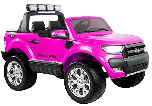 Lean Toys Voiture Electrique Enfant Ford Eva Pneu Rose 4x4 Voiture pour Enfant