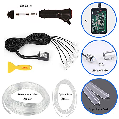 Interior Car Led Strip Lights, 6 In 1 Multicolor Rgb Car Neon Ambient Lighting Kits Fiber Optic For Truck Suv, 16 Million Colors Sound Active Function And Wireless Bluetooth App Control #TOP4