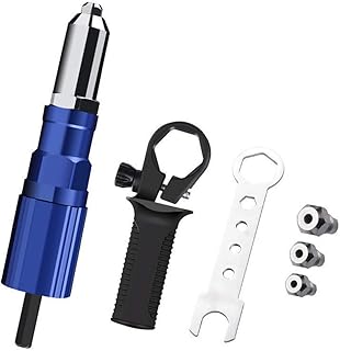 Riveter Drill Attachment, Electric Rivet Gun Adapter, Rivet Gun Drill Adapter, Riveter Insert Tool, Riveting Hand Tool, Cordless Aluminum Alloy Insert Nut Pull Rivet Tool Power Machine Accessory