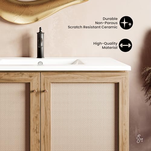Image of Classe 36 inch Bathroom Vanity in Oak Bath Sink Cabinet Sink Included