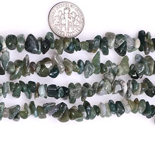 Image of 5-8mm Moss Agate Chips Natural Chip Stone Beads for Jewelry Making