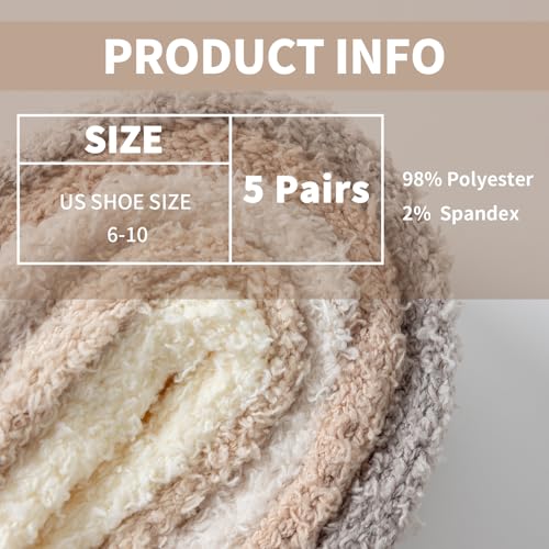 Image of Pleneal Fuzzy Socks for Women, Winter Womens Warm Cozy Fluffy Slipper Socks