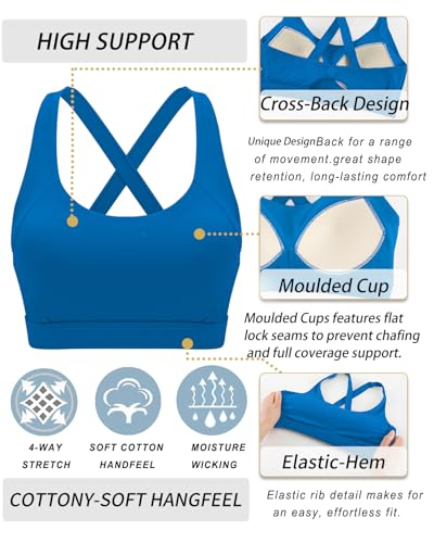 Image of RUNNING GIRL Sports Bra for Women High Support,Molded Cup Strappy Running Sports Bras with Sewn in Pads