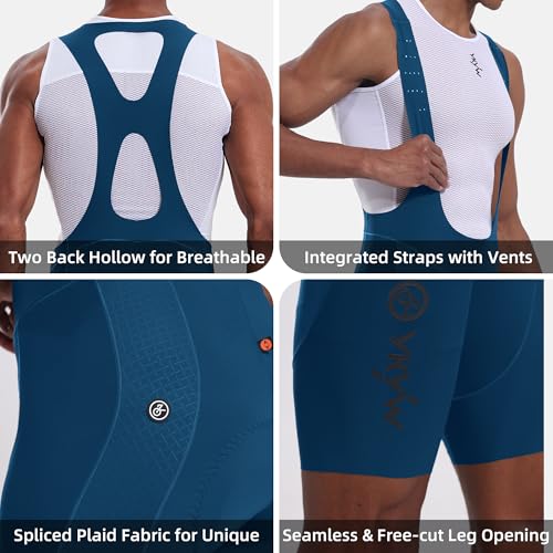 Image of YKYWBIKE Cycling Bibs Men,Elastic Interface Padded Cycling Bib Shorts,Breathable Biking Bib Short Men