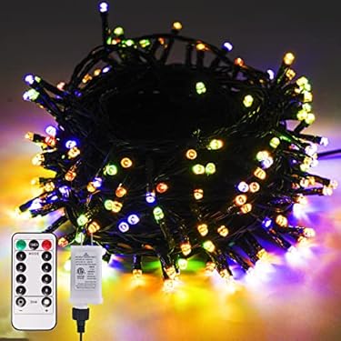 AMAZON - Rivokeer String Lights 76ft 200 Led Christmas Plug in Lights Outdoor Decorations Waterproof with 8 Modes Remote Control for Outdoor, Indoor, Home, Multicolor