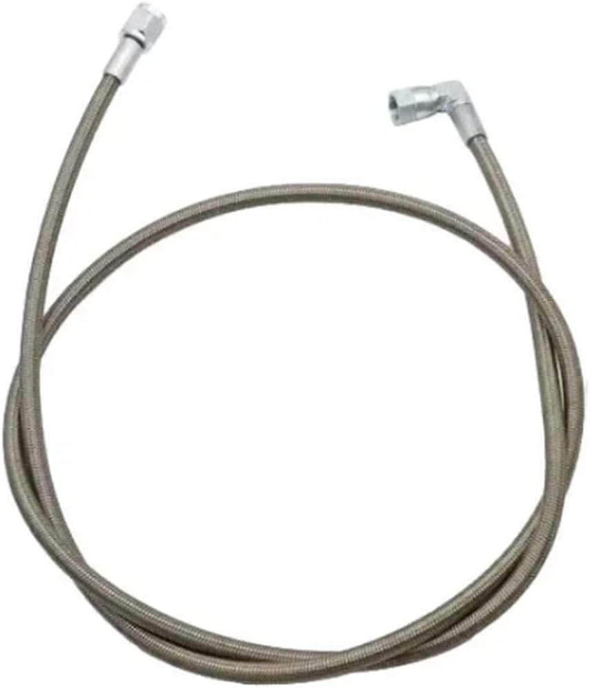 12" 24" 36" 48" 60" Turbo Oil Feed Line Universal AN4 90 Degree x Straight PTFE Stainless Steel Braided Turbine Oil Feed Pipe(AN4 24 inch)