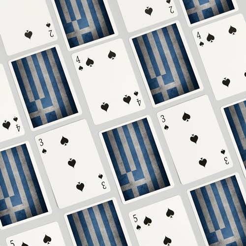 Baraja de 52 cartas tamaño póker Grecia diseño grunge miniatura 4