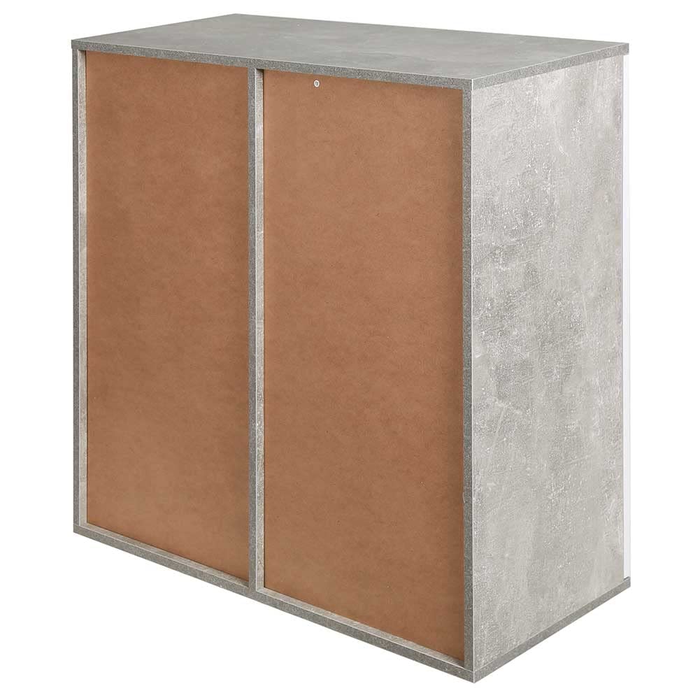 BAKAJI Mueble aparador con cajones y Puertas de 2 estantes Armario de Cocina Moderno baño Madera de ingeniería, Blanco, 82 x 35 x 80 cm