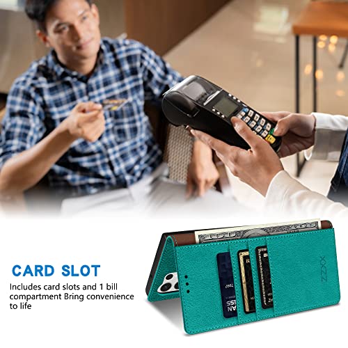 Image of ZZXX for Galaxy S23 Ultra Wallet Case Strong Magnetic 6.8 inch,Lake Blue