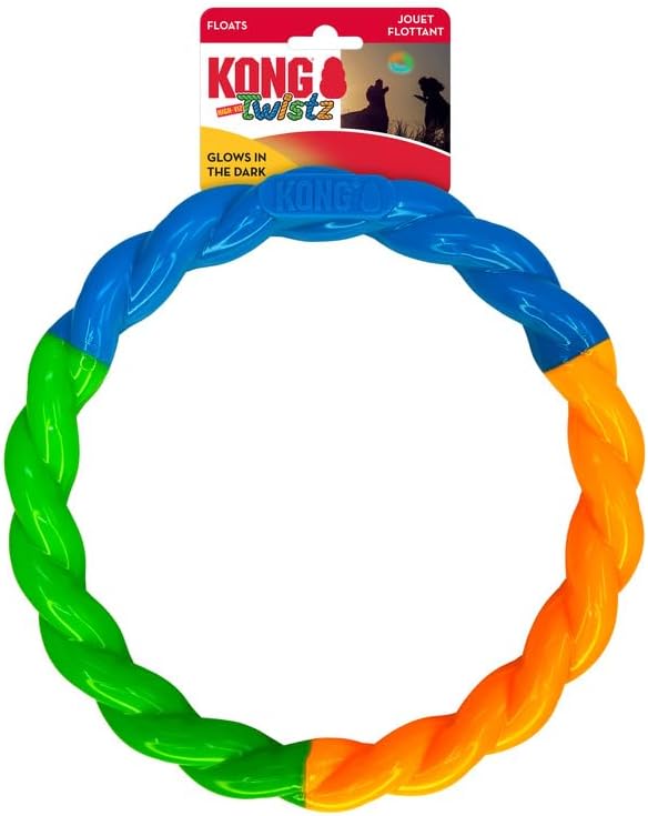 KONG Twistz High-Viz Ring - Durable Fetch and Tug Toy with Highly...