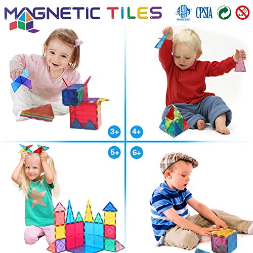 HOMOFY Kids Magnet TilesToys 60Pcs Oversize 3D Magnetic Building Blocks Tiles Set,Inspirational Educational Toys for 3 4 5 6 Year Old Boys Gilrs Gifts - Thumbnail 6