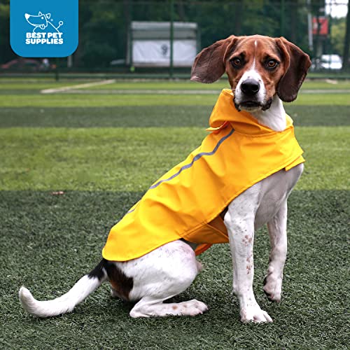 Best Pet Supplies - Voyager Waterproof Dogs Rain Poncho, Yellow, Medium, "Chest: 19"" ~ 25""" (253-Yw-M) #TOP5