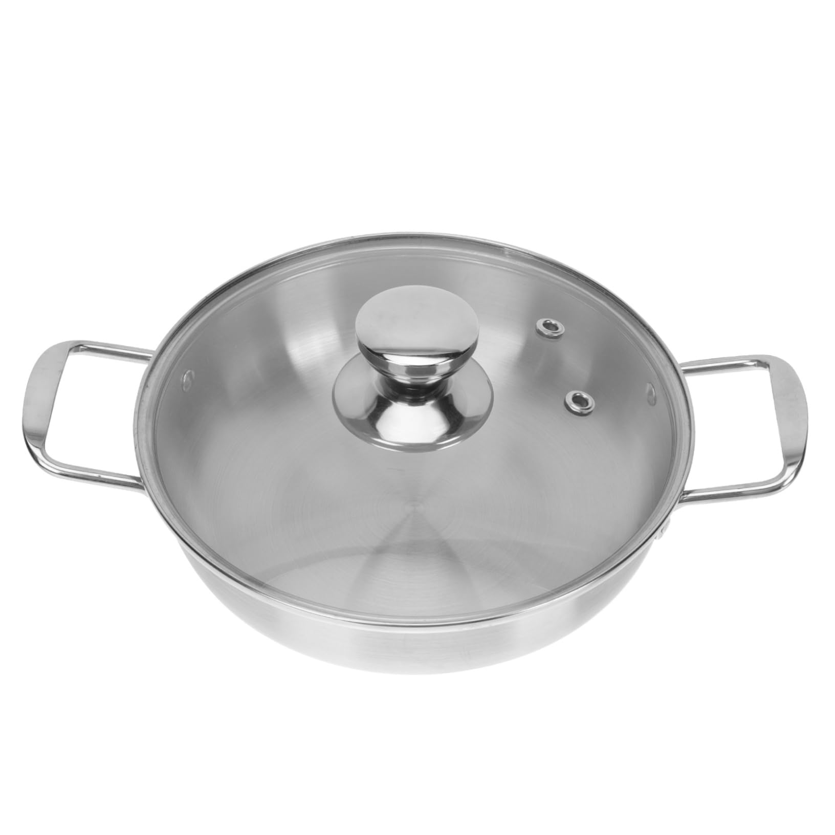 Pentola Ramen in Acciaio Inox a Fondo Piatto con Coperchio