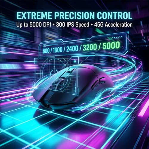 Image of Offbeat Ivy Blutooth 5.2 + 2.4Ghz Wireless Gaming Mouse | Triple Device connectivity | 5000 DPI 1000 hz pollinng Rate 6D Button | 600 mAh Battery 100 Hours Playtime | Silent Click (Black)