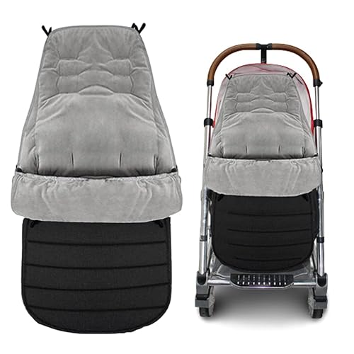 Miniatura 1 de XIFAMNIY Saco de dormir universal para bebé grueso para proteger al bebé del clima frío del invierno en cochecito, cochecito (forro polar negro de