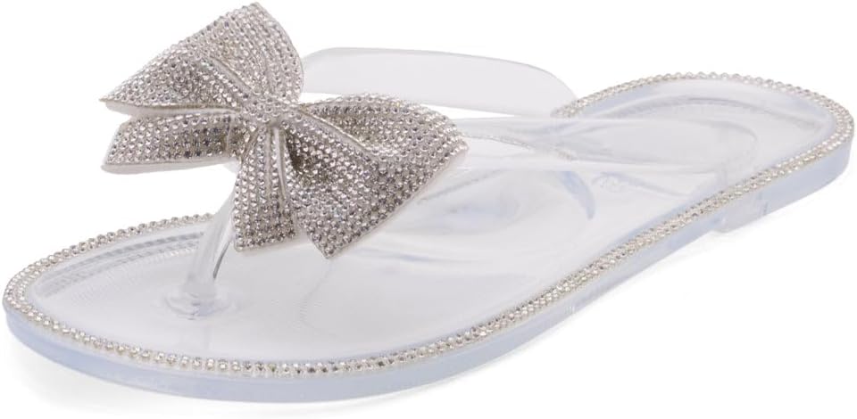 Shoe Land Women's Jelly Flat Sandals - Comfortable Non-Slip Slides