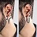 16 Pairs Stainless Steel Punk Y2K Black Dangle Earrings for Men, Axe Skull Screw Cone etc Huggie Hoop Long Chain Piercing Hoop Earrings Set for Unisex Earrings for Women