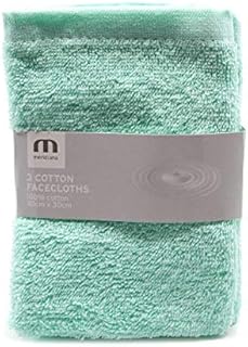 MERIDIANA Super Soft 100% Cotton Family Washcloths. Machine Washable. Pastel Green. 3 Pack. 30cm X 30cm.1 Units