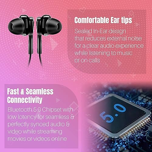 Image of Wireless Bluetooth For Coolpad 1s, Coolpad 5263S, Coolpad 5380 CA, Coolpad 5892C-00 , Coolpad 5950T Monster , Coolpad 8702, Coolpad 8705, Coolpad 8720L Bluetooth Headphone Headset Hands-Free Gaming Earphone With Mic Noise Isolating Stereo Gaming & Music Sound Quality, Sweatproof Sports Headset,Professional Bluetooth 5.1 Wireless Stereo Sport Hi-Fi Sound Hands-Free Calling - ( Black , BRT.B, H17 )