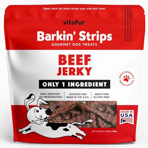 Barkin Burger - Beef Jerky Grain-Free Dog Treats, 12 oz Pack - Premium One-Ingredient, All-Natural, Low-Fat, Lean Protein Treats for Dogs and Breeds