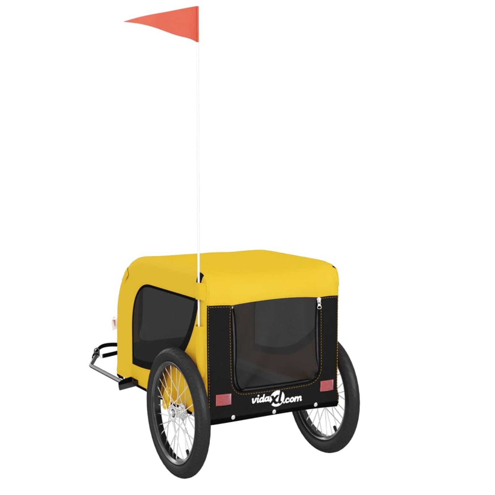Homgoday Przyczepa rowerowa dla zwierząt żółty i czarny Oxford i żelazo, wyposażenie wózka dla psa, wózek rowerowy wózek rowerowy, wózek dla psa, transporter rowerowy model 94008