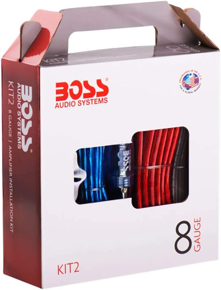 2 BOSS CX122 Audio Chaos 12-Inch 1400 Watt Car Subwoofers and Q Power 12-Inch Sub Box and 1600 Watt Amplifier and Amplifier Installation Kit