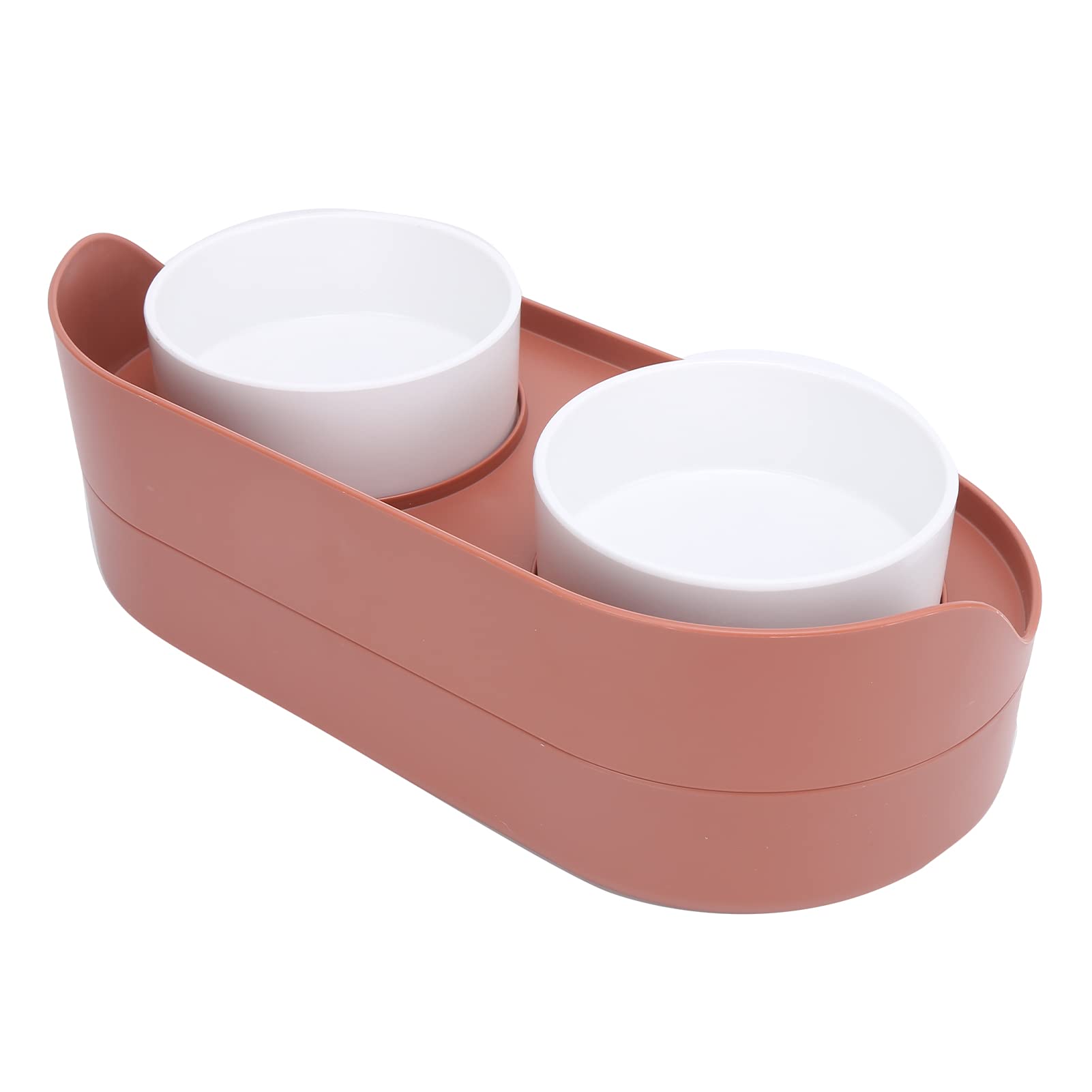 Qcwwy Ciotola per Cibo per Animali Domestici Rimovibile in PP con Base Antiscivolo, Design Rialzato di 7 Cm per la Cura della Colonna Vertebrale, Ciotola per Cibo per Cani e Gatti a (rosso)