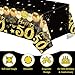 Uiorgui 2pcs 50th Birthday Tablecloth, Black Gold 50th Birthday Decorations for Men Women Vintage 1976 Table Cloth Plastic Rectangular 50th Table Cover Happy 50 th Anniversary Party Supplies