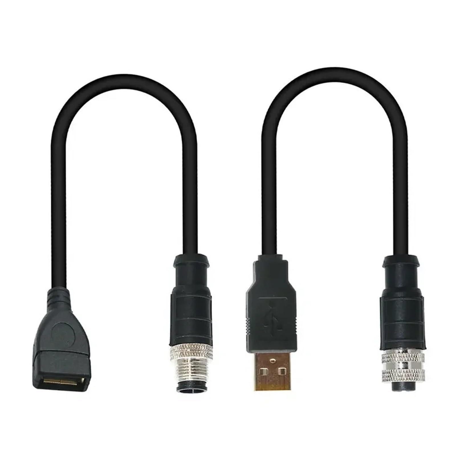 Cable conector M12 a USB, Cable de escáner de 4 y 5 pines a USB, enchufe de Cable de cámara Industrial, línea de extensión macho y hembra de 1-10M USB a M12(Army green,TYPE-A_5 PIN_3 METERS)