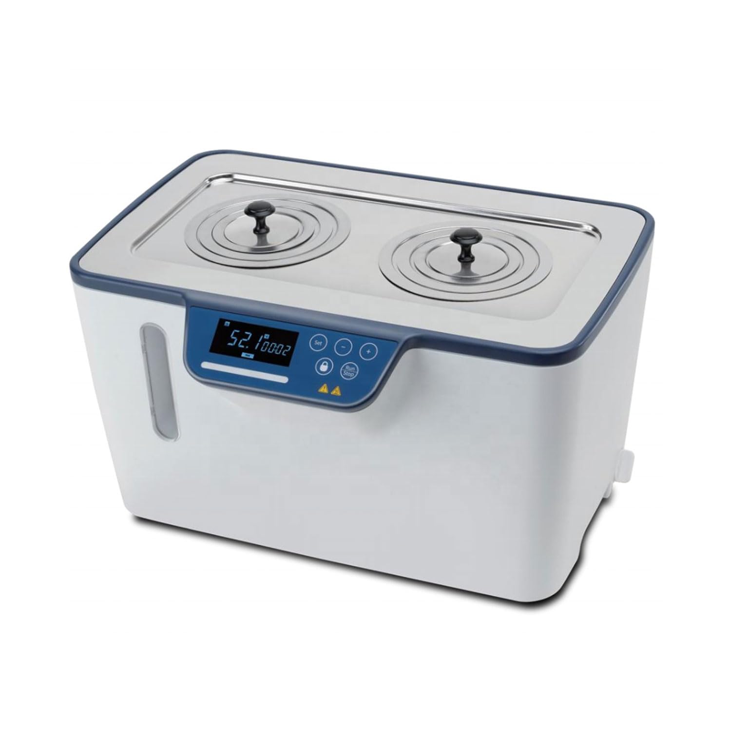 KEhtu Baño María Termostático Digital de Laboratorio con Tanque Interior de Acero Inoxidable de 5 L, Tiempo Predeterminado, Protección Anti-Quemaduras en Seco, 2 Salidas de Agua