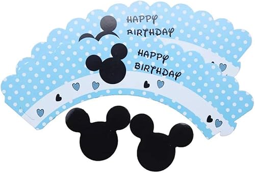 Miniatura 2 de Hongkai 48 piezas de decoración de cupcakes y envoltorios para decoración de fiesta de feliz cumpleaños, baby shower, aniversario, niños, bebé,